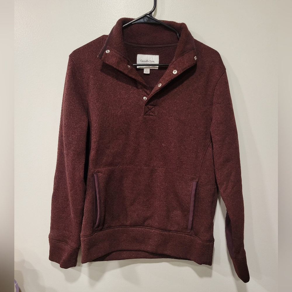 Mens GoodFellow & Co. button sweatshirt, Maroon, Size Medium
